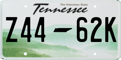 TN license plate Z4462K