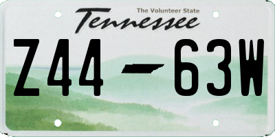 TN license plate Z4463W