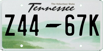 TN license plate Z4467K