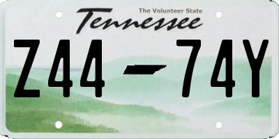 TN license plate Z4474Y
