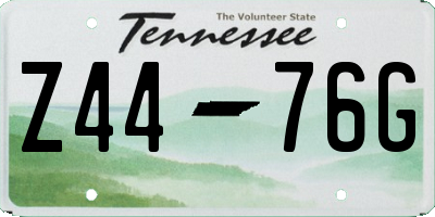TN license plate Z4476G