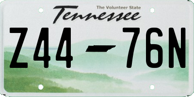 TN license plate Z4476N