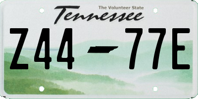 TN license plate Z4477E