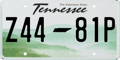 TN license plate Z4481P
