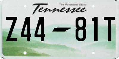 TN license plate Z4481T
