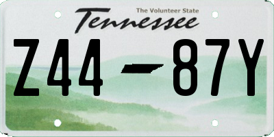 TN license plate Z4487Y