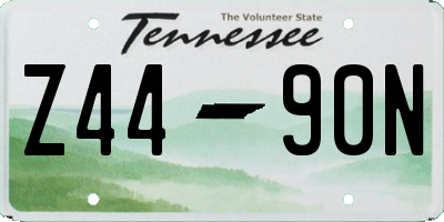 TN license plate Z4490N