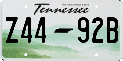 TN license plate Z4492B