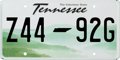 TN license plate Z4492G