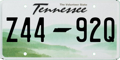 TN license plate Z4492Q