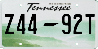 TN license plate Z4492T