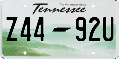 TN license plate Z4492U