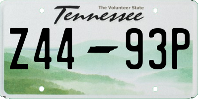 TN license plate Z4493P