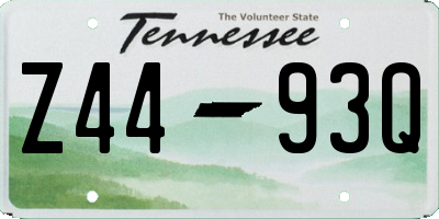 TN license plate Z4493Q