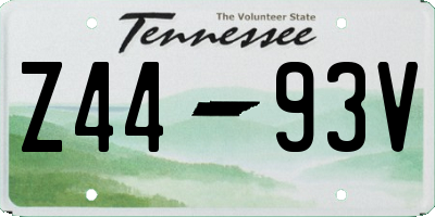 TN license plate Z4493V