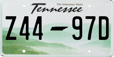 TN license plate Z4497D
