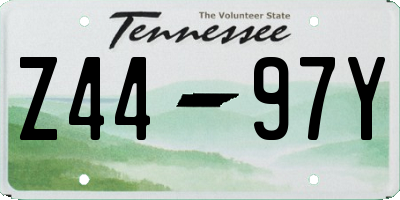 TN license plate Z4497Y
