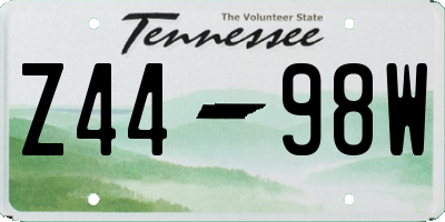 TN license plate Z4498W