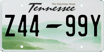 TN license plate Z4499Y