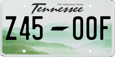 TN license plate Z4500F