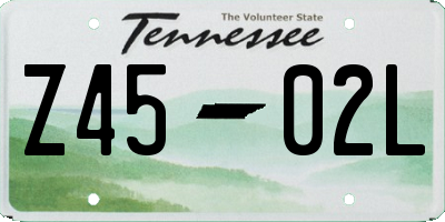 TN license plate Z4502L