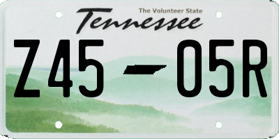 TN license plate Z4505R