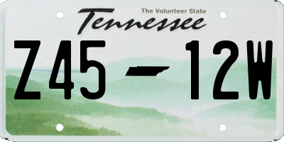 TN license plate Z4512W
