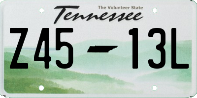 TN license plate Z4513L