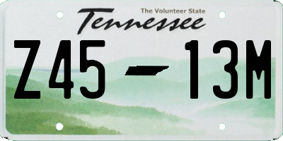 TN license plate Z4513M
