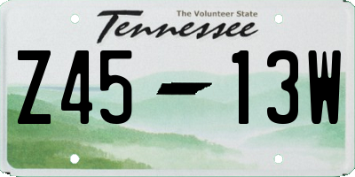 TN license plate Z4513W