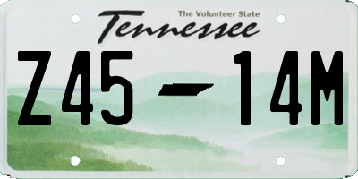 TN license plate Z4514M