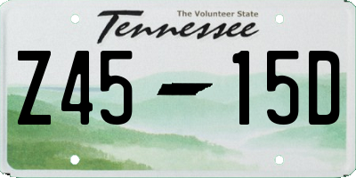 TN license plate Z4515D