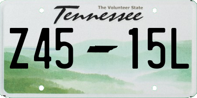 TN license plate Z4515L