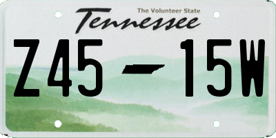 TN license plate Z4515W