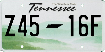 TN license plate Z4516F