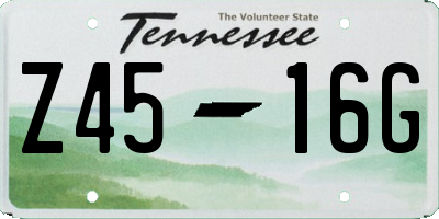 TN license plate Z4516G