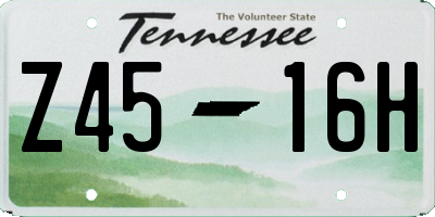 TN license plate Z4516H