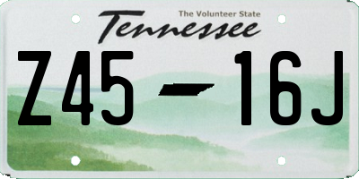 TN license plate Z4516J