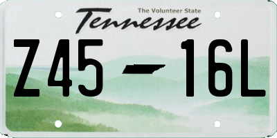 TN license plate Z4516L