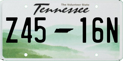 TN license plate Z4516N