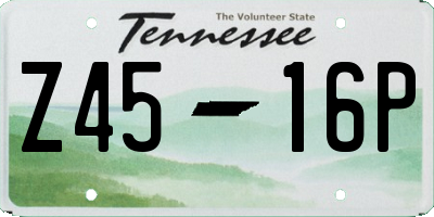 TN license plate Z4516P