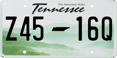 TN license plate Z4516Q