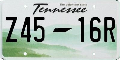 TN license plate Z4516R