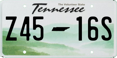 TN license plate Z4516S