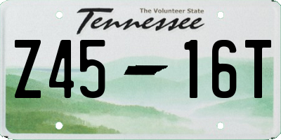 TN license plate Z4516T