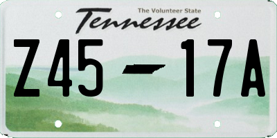 TN license plate Z4517A