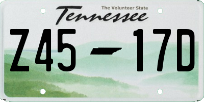 TN license plate Z4517D