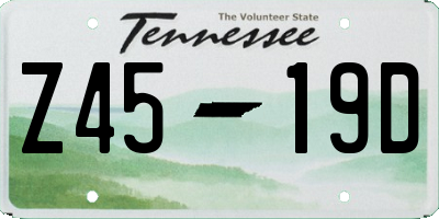 TN license plate Z4519D