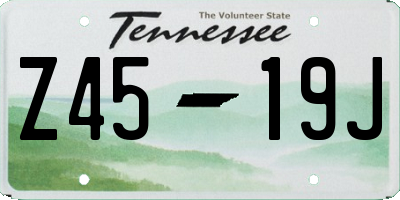TN license plate Z4519J
