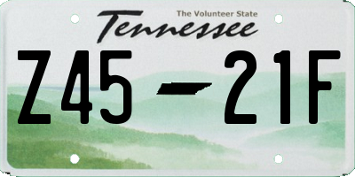 TN license plate Z4521F
